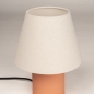 Foto 15963-3: Tafellamp van terracotta keramiek met beige linnen kap E14
