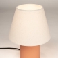 Foto 15963-4: Tafellamp van terracotta keramiek met beige linnen kap E14