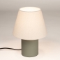 Foto 15964-3: Groene tafellamp van keramiek met beige linnen kap
