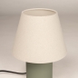 Foto 15964-4: Groene tafellamp van keramiek met beige linnen kap