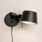 Foto 16057-3: Moderne zwarte wandlamp met draaibare arm