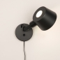 Foto 16057-4: Moderne zwarte wandlamp met draaibare arm
