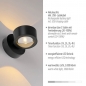 Foto 16106-3: Oplaadbare zwarte led wandlamp met dimbare led verlichting