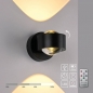 Foto 16106-8: Oplaadbare zwarte led wandlamp met dimbare led verlichting