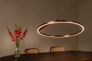 Foto 16114-7: Lucide APPLAUSE - Hanglamp - Ø 80 cm - LED Dimb. - CCT - 1x50W 2700K/4000K - Handbewegingssensor - Koffie | Premium