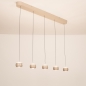 Foto 16118-4: Beige hanglamp met vijf lichtpunten, een Easy Lift systeem en een Dim to Warm functie