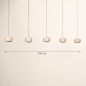 Foto 16118-6 maatindicatie: Beige hanglamp met vijf lichtpunten, een Easy Lift systeem en een Dim to Warm functie