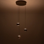 Foto 16119-3: Brons kleurige hanglamp, voorzien van drie lichtpunten, een easy lift systeem en een dim to warm functie