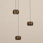 Foto 16119-4: Brons kleurige hanglamp, voorzien van drie lichtpunten, een easy lift systeem en een dim to warm functie
