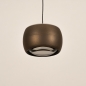 Foto 16119-6: Brons kleurige hanglamp, voorzien van drie lichtpunten, een easy lift systeem en een dim to warm functie