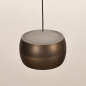 Foto 16119-8: Brons kleurige hanglamp, voorzien van drie lichtpunten, een easy lift systeem en een dim to warm functie