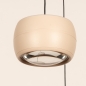 Foto 16120-6: Beige hanglamp, voorzien van drie lichtpunten, een easy lift systeem en een dim to warm functie