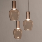 Foto 16124-3: Ronde hanglamp met amberkleurige glazen