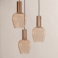 Foto 16124-6: Ronde hanglamp met amberkleurige glazen