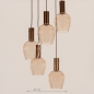 Foto 16125-1: Ronde hanglamp met vijf champagnekleurige glazen