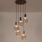 Foto 16125-3: Ronde hanglamp met vijf champagnekleurige glazen