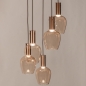 Foto 16125-4: Ronde hanglamp met vijf champagnekleurige glazen