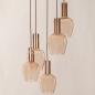 Foto 16125-7: Ronde hanglamp met vijf champagnekleurige glazen