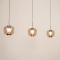 Foto 16127-3: Hanglamp Rosa in brons met champagnekleurig glas voorzien van easy lift systeem