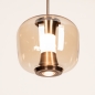 Foto 16127-8: Hanglamp Rosa in brons met champagnekleurig glas voorzien van easy lift systeem