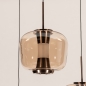 Foto 16133-10: Glazen hanglamp met drie glazen uitgevoerd in rosé/goud, voorzien van easy lift systeem