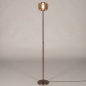 Foto 16134-2: Glazen vloerlamp uitgevoerd in rosé/goud, voorzien van dimmer