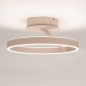 Foto 16136-4: Mooie led plafondlamp in de kleur beige en dimbaar met gewone schakelaar