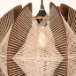 Foto 16160-11: Landelijke Japandi hanglamp gemaakt van walnoot hout en beige touw