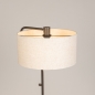 Foto 16165-6:  Eigentijdse bruine vloerlamp met beige, linnen kap. 