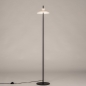 Foto 16169-3: Eigentijdse, moderne zwarte vloerlamp voorzien van beige craquelé kap