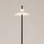 Foto 16169-4: Eigentijdse, moderne zwarte vloerlamp voorzien van beige craquelé kap