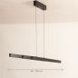 Foto 16187-1: In hoogte en breedte verstelbare hanglamp van aluminium in zwarte kleur met Easy Lift systeem
