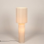 Foto 16200-3: Beige vloerlamp in linnenstof voorzien van plissé structuur