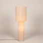 Foto 16200-5: Beige vloerlamp in linnenstof voorzien van plissé structuur