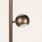 Foto 16233-12: Stijlvolle bronzen vloerlamp voorzien van drie koffiebruine bollen