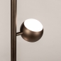 Foto 16233-13: Stijlvolle bronzen vloerlamp voorzien van drie koffiebruine bollen