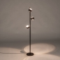 Foto 16233-5: Stijlvolle bronzen vloerlamp voorzien van drie koffiebruine bollen