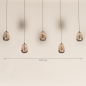 Foto 16234-1: Hanglamp Champagne / Beige Egg met vijf amberkleurige glazen