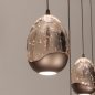 Foto 16234-12: Hanglamp Champagne / Beige Egg met vijf amberkleurige glazen