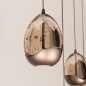 Foto 16234-14: Hanglamp Champagne / Beige Egg met vijf amberkleurige glazen