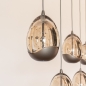 Foto 16234-15: Hanglamp Champagne / Beige Egg met vijf amberkleurige glazen