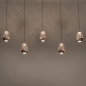 Foto 16234-6: Hanglamp Champagne / Beige Egg met vijf amberkleurige glazen