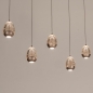 Foto 16234-7: Hanglamp Champagne / Beige Egg met vijf amberkleurige glazen