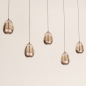 Foto 16234-9: Hanglamp Champagne / Beige Egg met vijf amberkleurige glazen