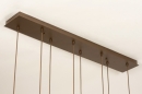 Foto 16235-5: Hanglamp Champagne/Beige Egg met acht champagnekleurige glazen