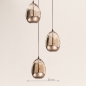 Foto 16238-1: Hanglamp Champagne/Beige Egg met drie champagnekleurige glazen