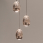 Foto 16238-4: Hanglamp Champagne/Beige Egg met drie champagnekleurige glazen