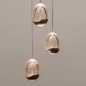 Foto 16238-5: Hanglamp Champagne/Beige Egg met drie champagnekleurige glazen