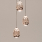 Foto 16238-6: Hanglamp Champagne/Beige Egg met drie champagnekleurige glazen