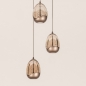 Foto 16238-8: Hanglamp Champagne/Beige Egg met drie champagnekleurige glazen
